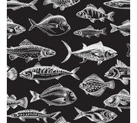 ARiXIaNg Papier peint Poissons De L'océan épais mat à décoller et à colle 44x200 cm Rétro Meubles Autocollants Amovible Comptoir Contact Papier Stickers Muraux pour Bains Salon Chambre