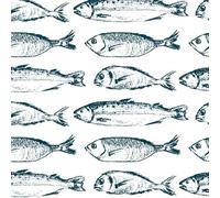 ARiXIaNg Papier peint Poissons De L'océan épais mat à décoller et à colle 44x200 cm Rétro Meubles Autocollants Amovible Comptoir Contact Papier Stickers Muraux pour Bains Salon Chambre