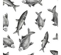 ARiXIaNg Papier peint Poissons De L'océan épais mat à décoller et à colle 44x300 cm Rétro Meubles Autocollants Amovible Comptoir Contact Papier Stickers Muraux pour Bains Salon Chambre