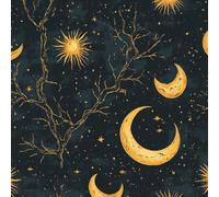 ARiXIaNg Papier peint Soleil Et Lune épais mat à décoller et à colle 44x500 cm Ciel étoilé Meubles Autocollants Amovible Comptoir Contact Papier Stickers Muraux pour Bains Salon Chambre