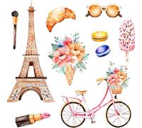 ARiXIaNg Papier peint Tour Eiffel, Paris épais mat à décoller et à colle 44x500 cm Dessin Animé Meubles Autocollants Amovible Comptoir Contact Papier Stickers Muraux pour Bains Salon Chambre