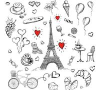 ARiXIaNg Papier peint Tour Eiffel Paris épais mat à décoller et à colle 44x500 cm Romantique Kawaii Meubles Autocollants Amovible Comptoir Contact Papier Stickers Muraux pour Bains Salon Chambre