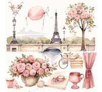 ARiXIaNg Papier peint Tour Eiffel Paris épais mat à décoller et à colle 44x600 cm Romantique Kawaii Meubles Autocollants Amovible Comptoir Contact Papier Stickers Muraux pour Bains Salon Chambre