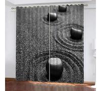ARiXIaNg Rideau Pierre Rideaux Occultant Lot de 2 Chambre Enfant Fille Garcon 3D Impression Zen Motif Opaque Oeillet Chambre Salon Rideau（280x250 cm）