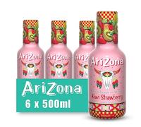AriZona - Cowboy Cocktail Kiwi Fraise - Jus de Fruits 100% Plaisir - Aromatisé et Rafraîchissant - Bouteille PET 500ml - Pack de 6