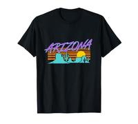 Arizona Désert Skyline Vintage Nostalgie Rétro Coucher de Soleil T-Shirt