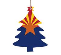 Arizona Drapeau Ornement en Bois Pendentif Sapin de Noël 1 PC pour Arbre, Mur et Porte Décor - Style Vintage