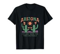Arizona Je suis juste là pour le graphique du coucher de soleil dans le désert de Cactails T-Shirt