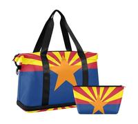 Arizona State Flag Az Sac de voyage pliable pour le week-end avec trousse de toilette pour la randonnée, drapeau de l'État de l'Arizona AZ, bleu rouge, taille 1, Arizona State Flag AZ Bleu Rouge, 1