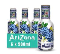 AriZona - Thé Blanc aux Myrtilles - Boisson 100% Plaisi 6 Bouteilles PET 500 ml