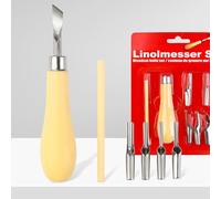 ARJDXDP 2 Sets Outil de Sculpture,Coupe-linoléum, DIY Outils de Sculpture, Outils De Coupe De Linoléum 5 En 1 avec Couteau à Découper Cuillère, Kit D'Outils de Gravure sur Bois pour Tampons