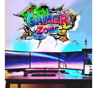 ARJDXDP 3D Autocollants Muraux Gamer, DIY Sticker Gamer, Moderne Stickers Muraux de Décoration de Salon, Sticker Mural de Chambre Garçon