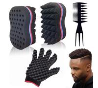 ARJDXDP Lot de 3 brosses à cheveux à gros trous pour barbier - Éponges magiques double face - Pour la maison et le barbier
