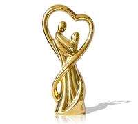 ARJDXDP Statues en Porcelaine d'art De Couple Affectueux,Sculpture Peinte à la Main de 32cm de Haut,Statue élégante comme Symbole d'amour et d'affection,Figure décorative Parfaite comme Cadeau (Gold)