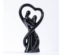 ARJDXDP Statuette Couple, Couple Embrasser Statue, Noir Moderne Figurine, Statue Abstraite de Figure Humaine, Sculpture en Porcelaine,Décoration de Maison ou de Bureau