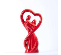 ARJDXDP Statuette Couple, Statue décoration Maison Figure Abstraite Rouge Moderne et Simple,Statues Design décoratives Sculpture Deco Moderne,People a