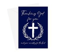 ARK & BAY Carte de remerciement pour vous et votre ministère pour le Seigneur | Carte de remerciement pour pasteur, bénévole de l'église, ministre du clergé, jour d'appréciation, encouragement