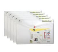 ARK Lot de 5 chemises à bouton-pression avec fermeture à bouton-pression Transparent Format ministre