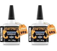 ARKA - KRAFTPROTZ AUTOMOBIL 50 g | Colle Super Glue épaisse | Colle automobile transparente | Idéal comme colle à plastique, à textile, à verre, à cuir, à bois, etc. (Lot de 2)
