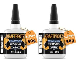 ARKA - KRAFTPROTZ AUTOMOBIL 50 g | Colle Super Glue épaisse | Colle automobile transparente | Idéal comme colle à plastique, à textile, à verre, à cuir, à bois, etc. (Lot de 2)