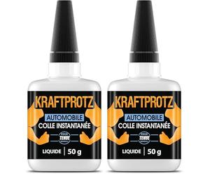 ARKA - KRAFTPROTZ AUTOMOBIL 50 g | Colle Super Glue épaisse | Colle automobile transparente | Idéal comme colle à plastique, à textile, à verre, à cuir, à bois, etc. (Lot de 2)