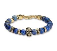 Arkai by Trendhim Bracelet de perles pour homme | Bracelet en pierre avec lapis lazuli bleu et acier inoxydable doré | Bijou pour homme avec mousqueton en laiton | Design danois | Accessoire