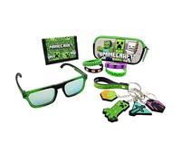 ARKAID Minecraft Mega Coffret cadeau pour enfants | Plus de 10 pièces comprenant un portefeuille à trois volets, des lunettes de soleil UV 400, un étui de protection, 4 bracelets et un porte-clés avec