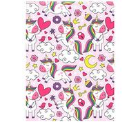 arkamii Lot de 4 feuilles de papier cadeau de qualité supérieure pliées, taille 99,1 x 68,6 cm, licorne rose (18-8989)