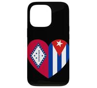 Arkansas and Cuba Flags: Heart Shaped Unity Coque pour iPhone 13 Pro