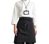ARKCHIU Demi Tablier Cuisine pour Femmes Hommes, Tablier De Serveur Serveuse pour Bistro Bar Restaurant Café HôtellerieBlack,One Size