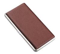 ARKCHIU Étui À Cigarette en Cuir en Métal Longue Contient 14 120mm Cigarettes Brown,One Size