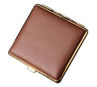 ARKCHIU Étui Cigarette en Cuir en Métal Etui Paquet Cigarette pour Hommes Femmes Dark Brown,One Size