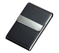 ARKCHIU Étui Cigarette en Métal pour Femme Boîte Cigarettes en PU Cuir Slim pour Homme Black,One Size
