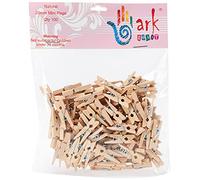 Ark Craft Lot de 100 Mini Pinces à Linge en Bois (Naturel)