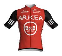 Maillot Arkea B&B Hotels 2025 Officiel manches courtes rouge noir - XL