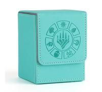 Arkeiliy MTG Deck Box Lot de 110 cartes de rangement à pochettes pour Magic | La boîte de cartes est livrée avec 50 pochettes pour cartes compatibles avec JCC (turquoise)