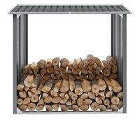 ARKEM Abri de Stockage de Bois Acier galvanisé 172x91x154 cm Gris Abris De Jardin,Abri De Stockage pour Jardin,Abri D'Outils De Jardin