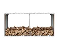 ARKEM Abri de Stockage de Bois Acier galvanisé 330x92x153 cm Marron Abris De Jardin,Abri De Stockage pour Jardin,Abri D'Outils De Jardin
