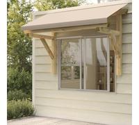 ARKEM Auvent de Porte 150x100x100 cm, Bois de Pin, Beige, Résistant à la Pluie et UV, Moderne