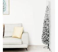 ARKEM Demi Sapin de Noël Artificiel Mince avec Neige floquée 180 cm,Sapin De Noel Artificiel,Cônes De Noël