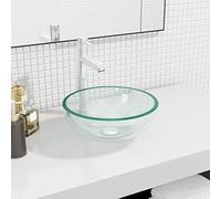 ARKEM Lavabo Verre trempé 30x12 cm Transparent,Vasque À Poser Salle De Bain,Lavabo Salle De Bain