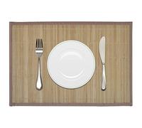 ARKEM Napperons 6 pcs Bambou 30 x 45 cm Marron,Set de Table Lavable,Dessous de Table