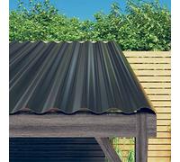 ARKEM Panneaux de toiture 12 pcs Acier Anthracite 100x36 cm,Tole Ondulée pour Toiture,Plaque PVC,Toiture Abri De Jardin