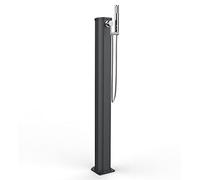 Arkema Design JG140 Douche solaire portable avec mélangeur et douche à main en aluminium, Noir