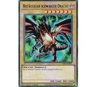 Arkero-G Yu-Gi-Oh! LDS1-DE001 - Carte unique Dragon noir aux yeux rouges - Police bleue - Ultra rare 1ère édition - Allemand - Fraîcheur booster