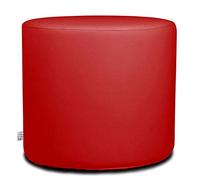 ARKETICOM Chill Pouf Ottoman Rond Repose Pied Tabouret Siege, Meubles Interieur Exterieur Design Made in Italy Puff Simili Cuir Tissu Fermeture Eclair, Nettoyage Facile Rouge Claire 42x42x42 cm
