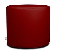 ARKETICOM Chill Pouf Ottoman Rond Repose Pied Tabouret Siege, Meubles Interieur Exterieur Design Made in Italy Puff Simili Cuir Tissu Fermeture Eclair, Nettoyage Facile Rouge Fonce 42x42x42 cm