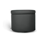 ARKETICOM POUF CONTENEUR ROND Simili-cuir puff repose-pieds (42 D x 42 H, Gris)