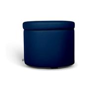 Arketicom, Pouf en simili cuir rond, repose-pieds et assise (50 D x 42 H, bleu nuit)