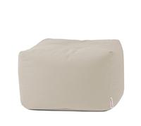 Arketicom Soft Cube Pouf Douce d'extérieur Sac Souple Repose-Pieds Jardin d'extérieur Hydrofuge 65x42 cm Ecru